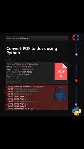 Convert pdf to docx using Python #pdf | Python Coding