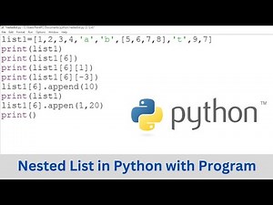 Nested List in Python with Program EXAMPLE | CSE GYAN | Python Tutorials