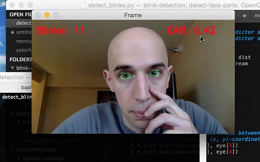 Eye blink detection with OpenCV, Python, and dlib - PyImageSearch
