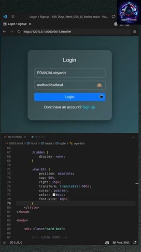 Simple Sign up form using HTML CSS 🔐 #coding #webdesign #frontendcourse #webprogrammer