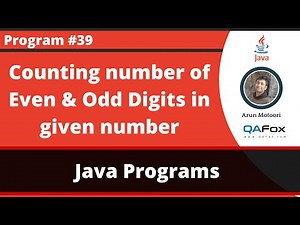 Java program to count the number of even and odd digits in the given number
