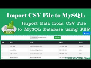 Import CSV File Data into MySQL Database using PHP