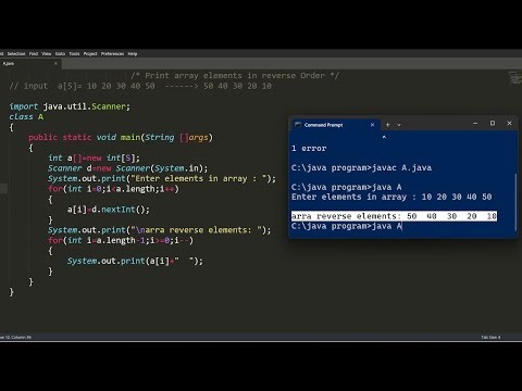 print array elements in reverse order | java programming