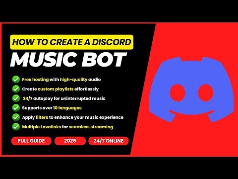 How to create discord music bot | 2025 | discord js | Free hosting | Full guide video