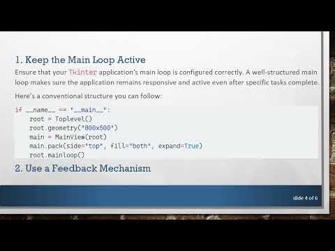 Fixing the Tkinter Window Closing Automatically after One Run