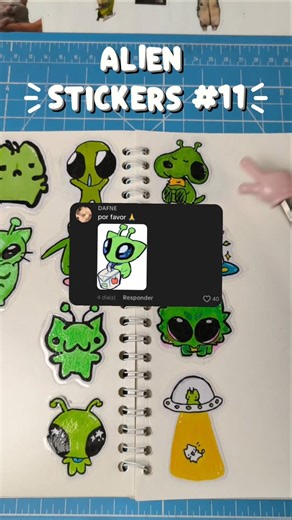 Alien stickers parte 11#drawing #stickers #dıy #alien #aliens