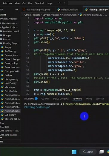 Drawing graph by python | scatter plot | matplotlib graph📈📊. Plotting line & scatter using python.