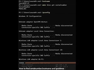 How to find hostname, ip address and serial number through command | Windows 10 & 11