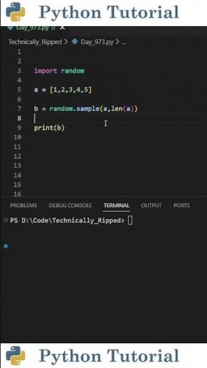 How To Make a Shuffled Version of a List | Python Tutorial