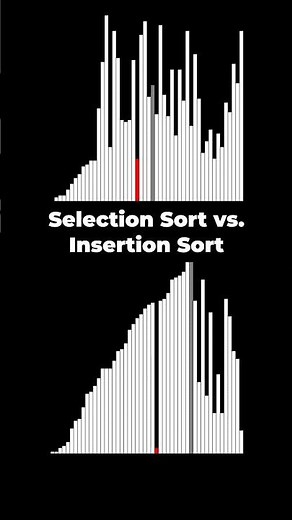 Selection sort vs insertion sort comparison animation #pythonturtle #sortingalgorithms #algorithms