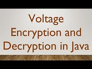 Voltage Encryption and Decryption in Java