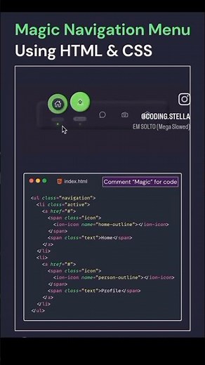 Magical Menu with HTML and CSS 💻👌 - Coding