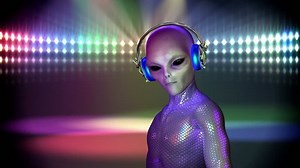 alien dancing at a party