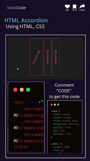 Pure CSS Accordion Menu 📂 | HTML & CSS Only | Smooth UI Design #coding #webdesign #python