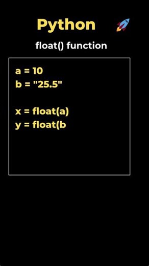 12. float() function in Python #coding #programming