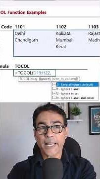 TOCOL & TOROW Function in excel | #shorts