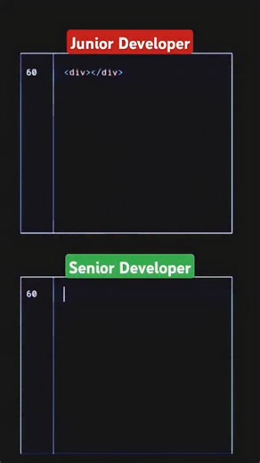 M-softtech on Instagram: "Junior Vs Senior Developer #programming #html #javascript #webdevelopment #html5 webdesign css3"