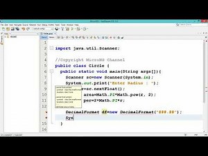 circle area and perimeter java program | java tutorial for beginners