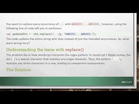 Resolving the javascript replace() Issue with Three Dots