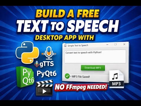 Build a Free Text to Speech Desktop App with Python (gTTS + PyQt6). Translate to English