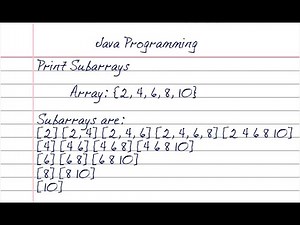 Print SubArrays of an Array | Dev Domain