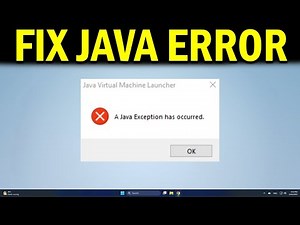 How To Fix Java Exception Has Occurred