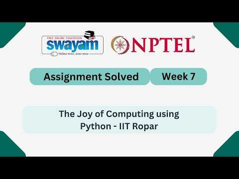 The Joy of Computing using Python Week 7 | NPTEL ANSWERS 2026 #nptel2026 #myswayam #nptel #nptelexam