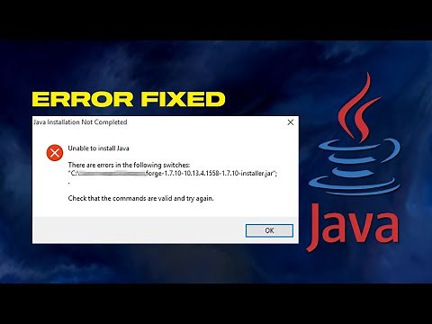 Fix Java Error - Unable To Install Java, There Are Errors In The Following Switches