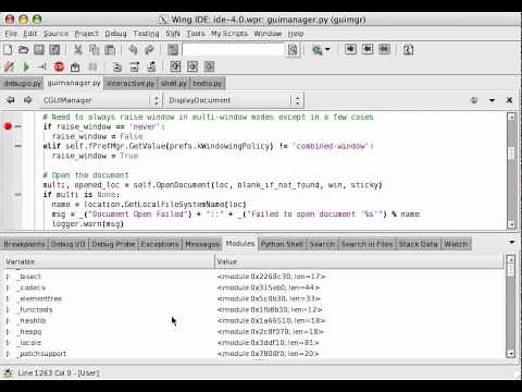 Debug Stepping and Value Inspection in Wing IDE