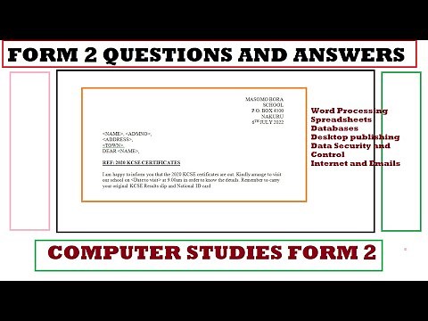 Form 2 Computer studies | Ultimate Revision | All topics Question and Answers 2026