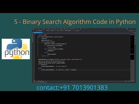 5 - Binary Search Algorithm Code in Python
