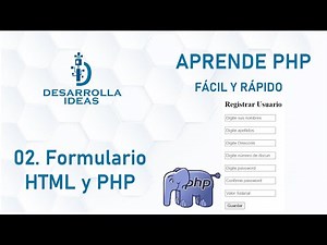 como crear un formulario de registro con HTML Y PHP | Curso PHP - Video 3
