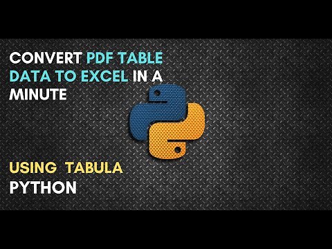 Convert PDF Table data in Excel-CSV ( 4 lines of code) | Using Tabula | Python | #Mr.LazyProgrammer