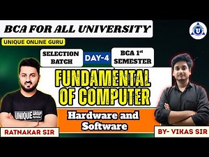 FUNDAMENTAL OF COMPUTER || BCA 1st SEM || HARDWARE AND SOFTWARE || DAY-04 || BY- VIKAS SIR | #bca