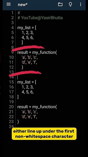Python Best Practices | How to Line Up Closing Braces, Brackets, and Parentheses #yasirbhutta