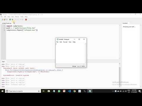 How to open notepad using python