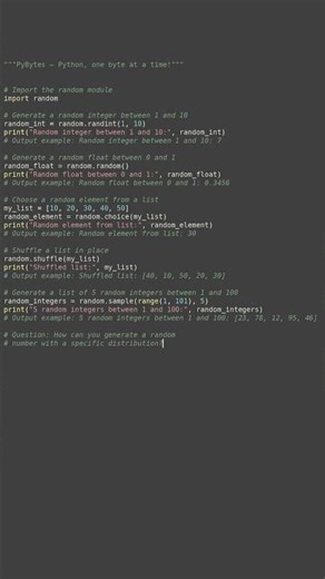 random module basics #python #showcase