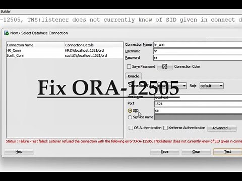 How to fix ORA-12505, TNS : listener does not currently know of SID