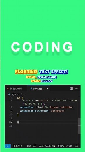 🌊 Floating Text Effect with HTML & CSS | Easy Tutorial