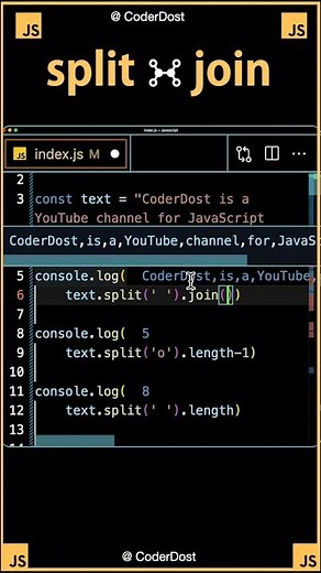 Split and Join Tricks in javascript #javascript #reactjs #shorts