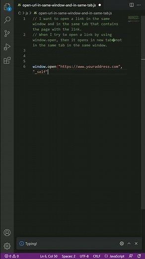 javascript - Open URL in same window and in same tab