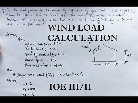 Calculation of Wind load | Design of steel structures and timber | IOE III/II PU MU |