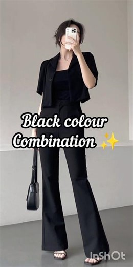 black colour combination for girls ✨#ootd #fashion #viral #trending #combo #shortvideo #shorts