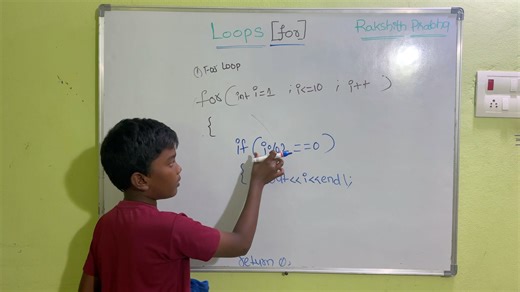 Rakshith Prabha on Instagram: "Learning loops made easy! 🧠✨ Let’s print even numbers from 1 to 10 using a for loop 🔁 Perfect for kids and beginners 👶💻 Watch till the end and try it yourself! 🚀 #loops #forloop #evennumbers #rakshithprabha #coding #programming #teaching #kidscoding"