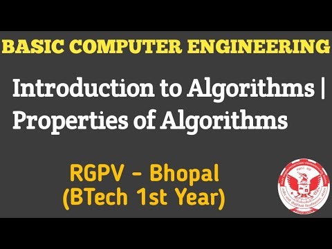 Introduction to Algorithms | Properties of Algorithms | Basic Computer Engineering