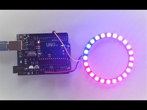 Using an 24 Bit RGB Neopixel LCD Ring with Arduino