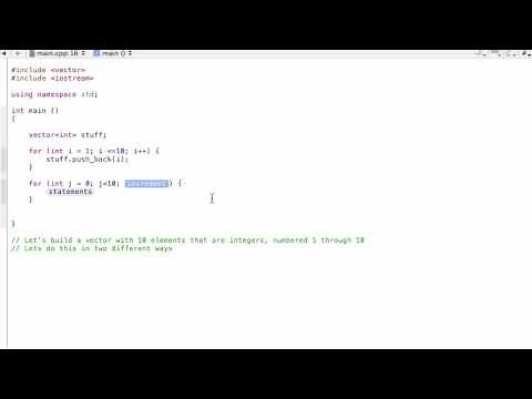 How to fill vectors using for loops (C++ programming tutorial)