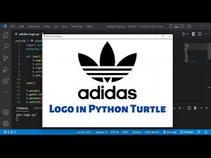 Adidas logo drawing using Python Turtle | Python for beginners | Learnonpy | 4K |