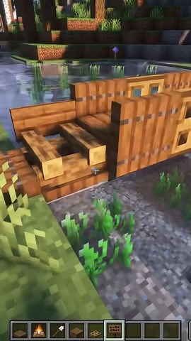 How to build a simple wooden bridge in Minecraft