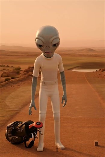 The Intergalactic Water Hazard ⛳👽#AlienLife #AlienGolf #WaterHazard #Golf #SpaceVibes #SciFiShorts